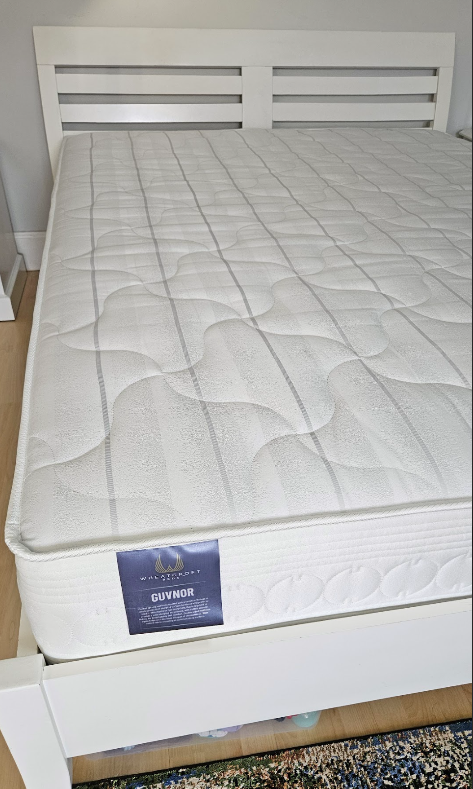 New mattress full view on bed frame