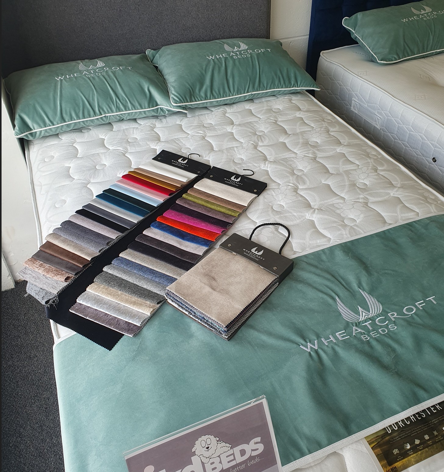 Sample fabrics at JKD Beds